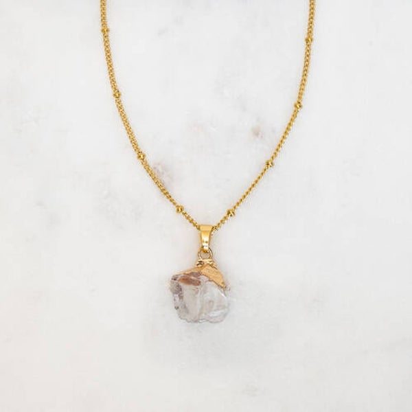 NECKLACE GEMSTONE CLEAR QUARTZ