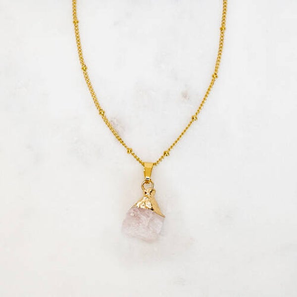 NECKLACE GEMSTONE ROSE QUARTZ