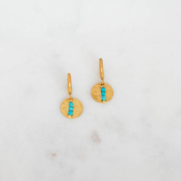 B2B MINI HOOPS COIN TURQUOISE BEADS