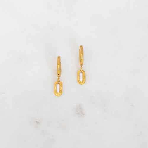MINI HOOPS CHARM WHITE DETAIL
