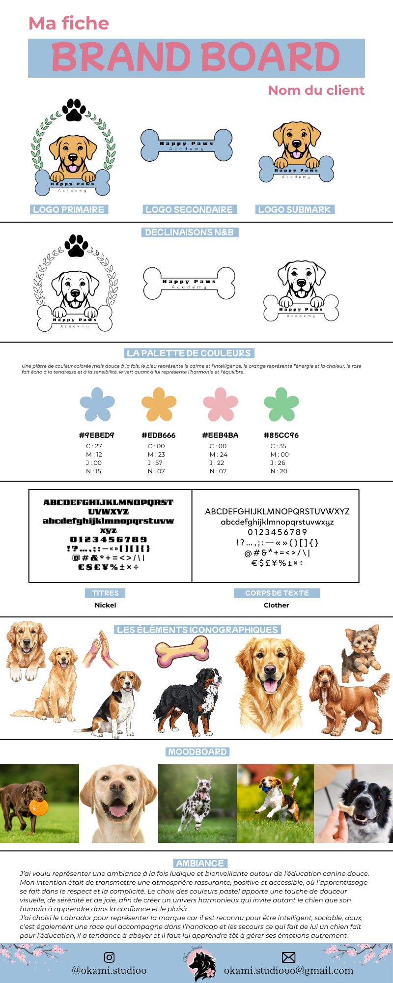 Brand Board Happy Paws Academy