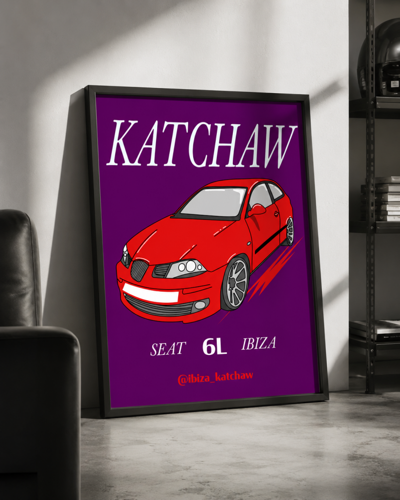 Illustration personnalisée d'une SEAT IBIZA 6L