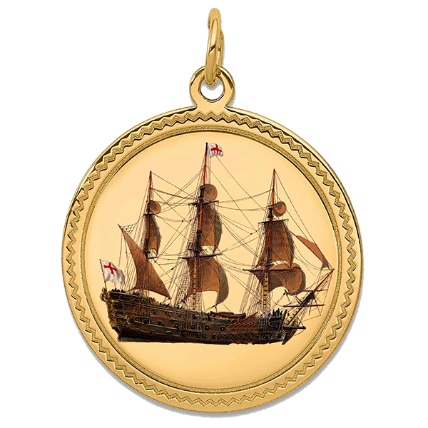 Historic Ships Gold Pendant VIII