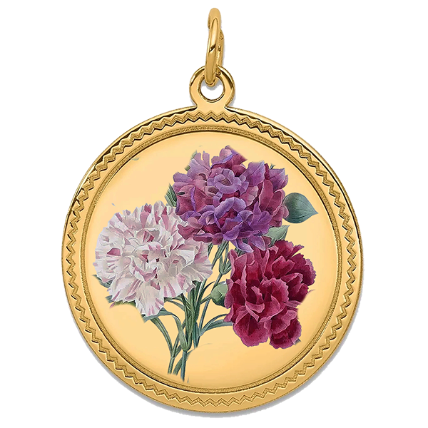 Flower, Gold Pendant for January
