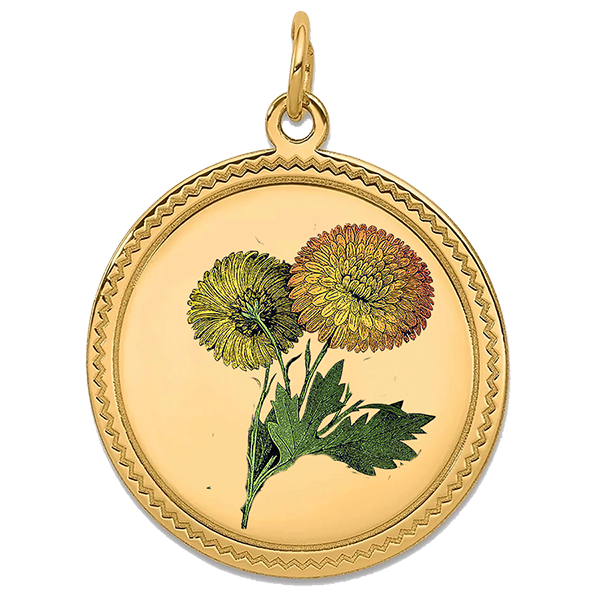 Flower, Gold Pendant for  November
