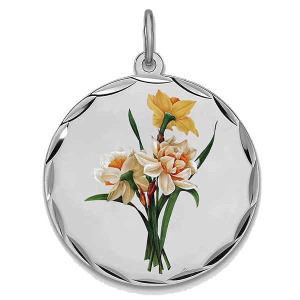 Flower Silver, Pendant for March