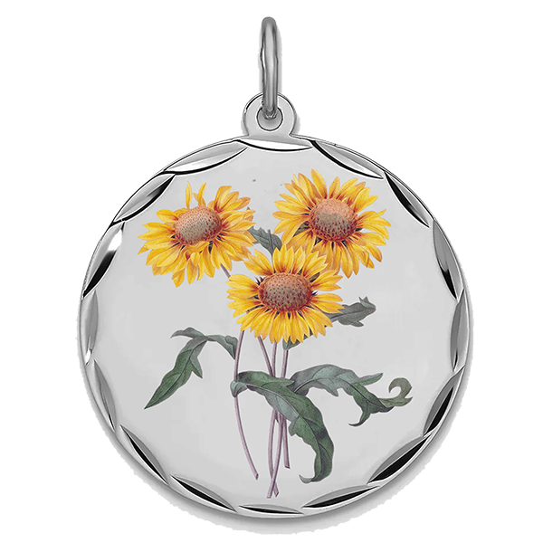 Flower Silver, Pendant for April