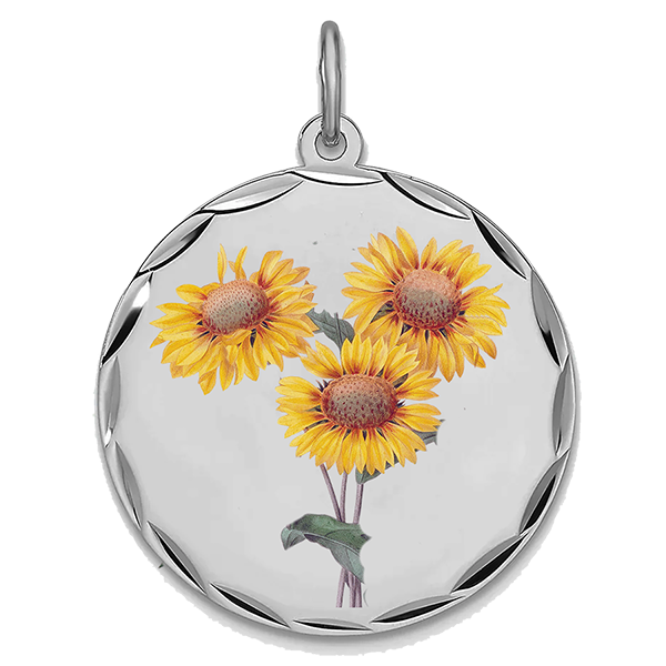 Flower Silver, Pendant for April