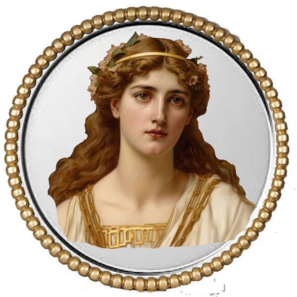 Helen of Troy, 1.25 inch Silver Round