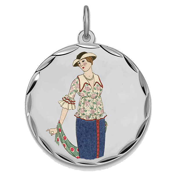 Art Deco Silver Pendant V