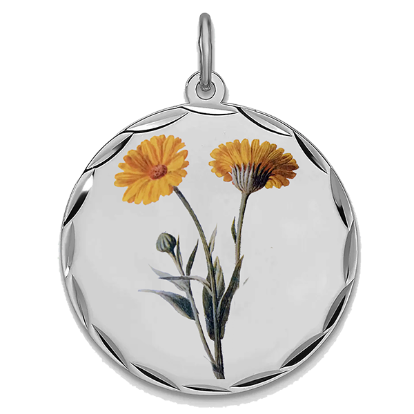 Flower Silver, Pendant for October