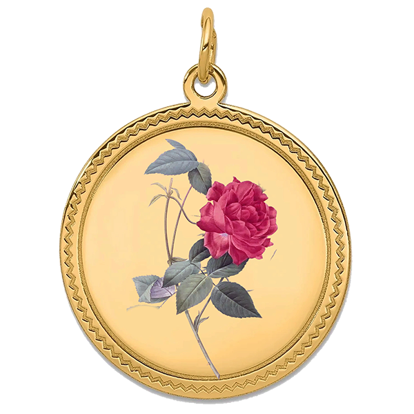 Flower, Gold Pendant for June