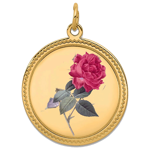 Flower, Gold Pendant for June