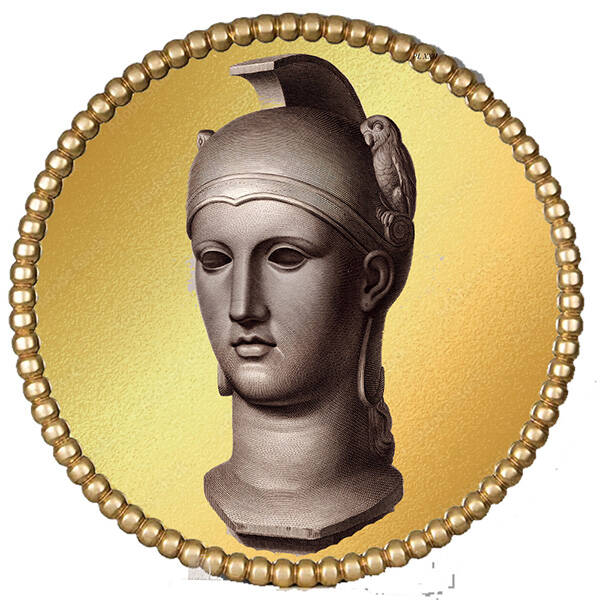 Minerva or Athena 1.00 inch Gold Round