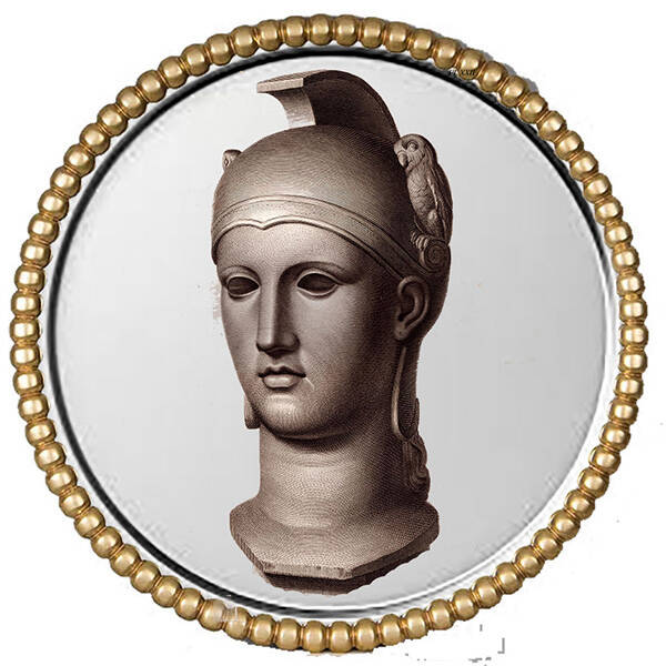 Minerva or Athena 1.25 inch Silver Round