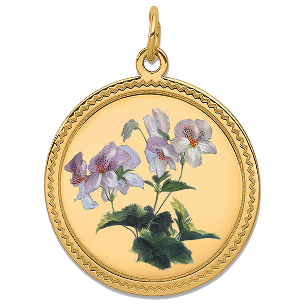 Flower, Gold Pendant for February