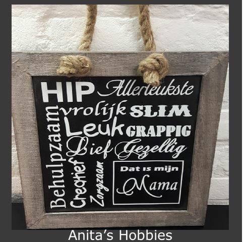 Anita's Hobbies Krijtbord Hip Allerleukste Mama