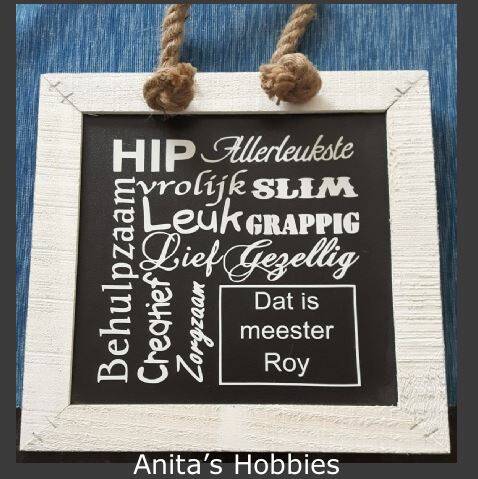 Anita's Hobbies Eindejaarscadeau Juf Meester