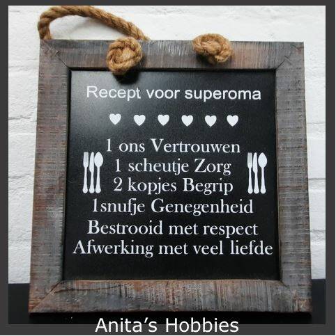 Anita's Hobbies Krijtbord Recept Superoma