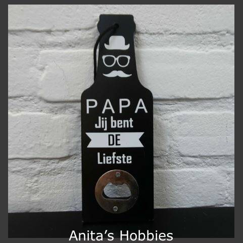 Anitas Hobbies Vaderdag Opener Fles Zwart
