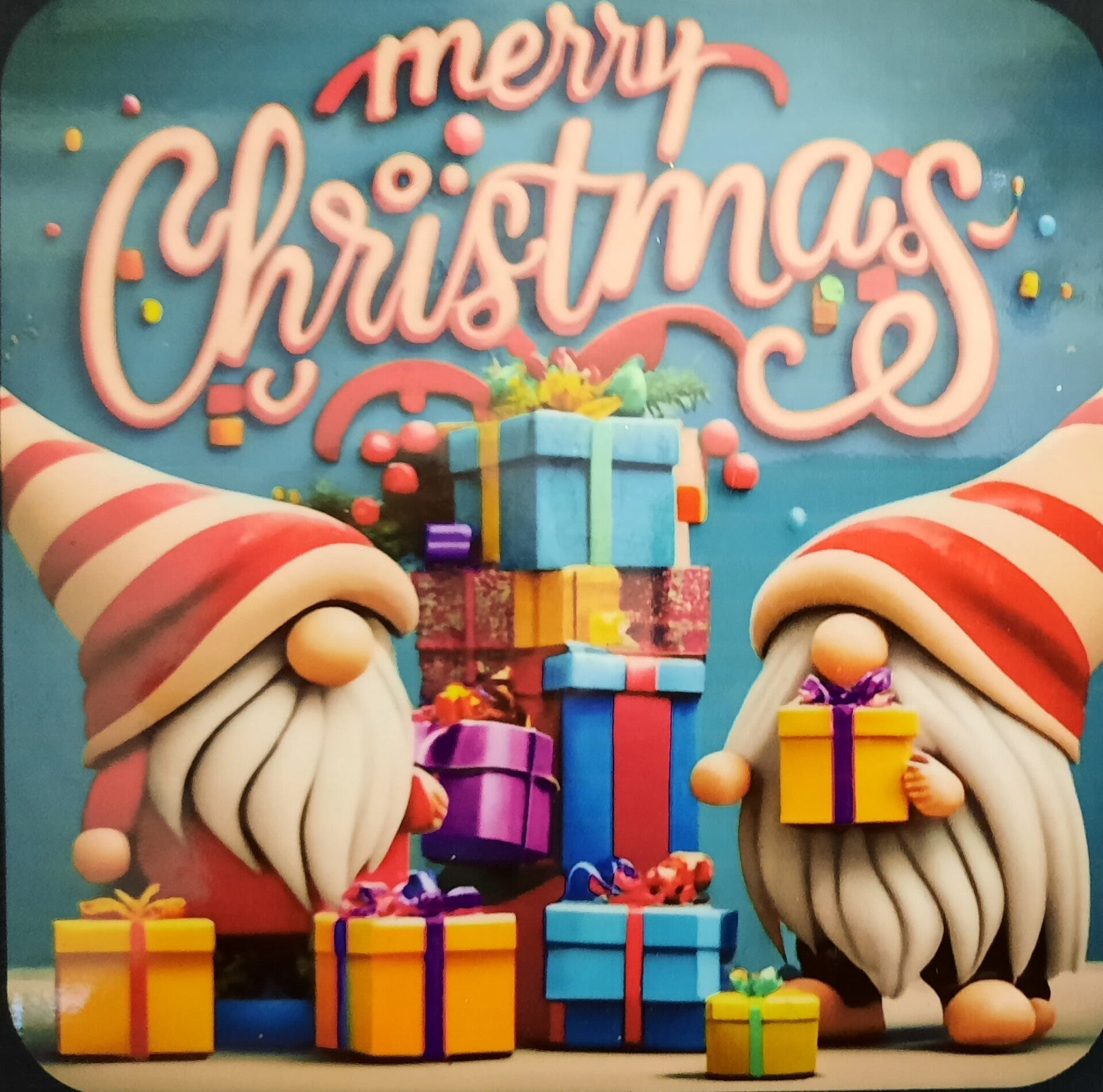 Onderzetters - MDF- 10 x 10 cm – Kerstmis - Gnoom – Merry Christmast - Logo's – Foto’s – Gepersonaliseerd