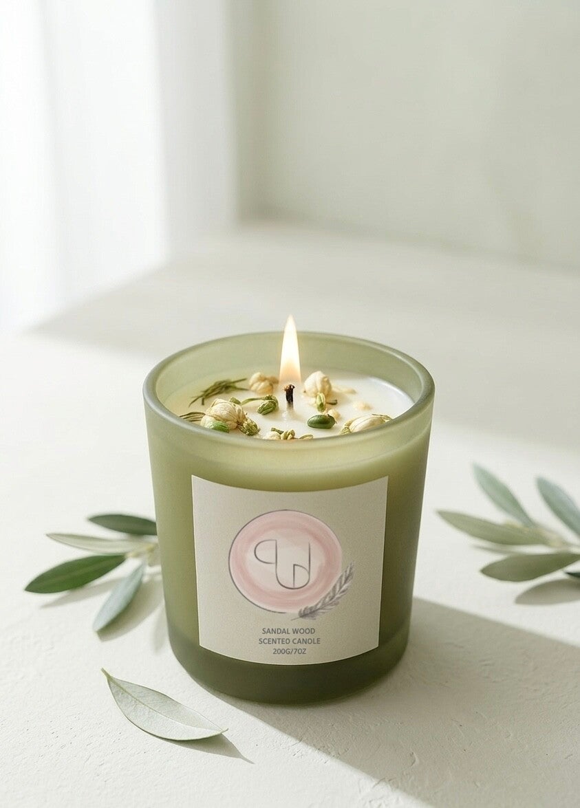 Bougie Emeraude - Bois de santal & pétales de jasmin