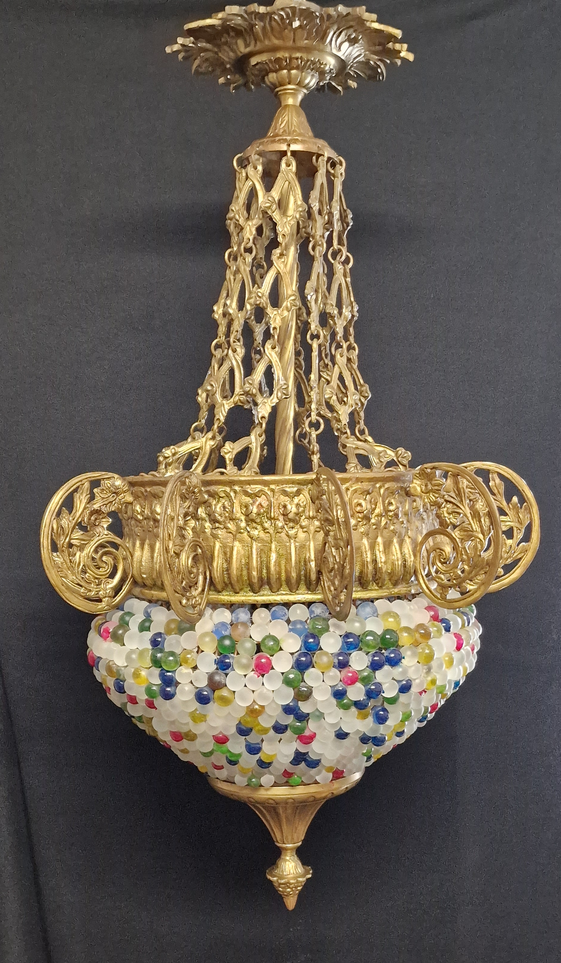 Vintage Kroonluchter gemaakt met Handgeblazen Murano glas druiven