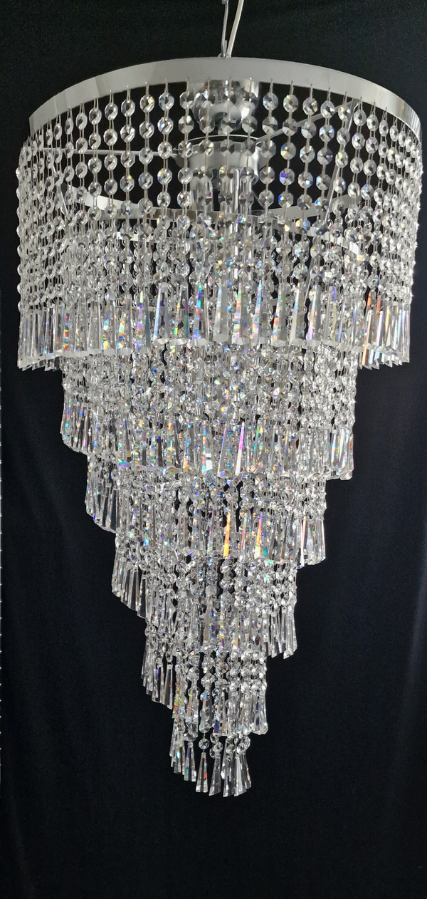 Italiaanse Kroonluchter Spiraal, met hoogwaardige kristallen van het A-merk Asfour