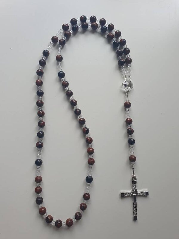 Rozenkrans - Paternoster - Swarovski Bruine Obsidiaan