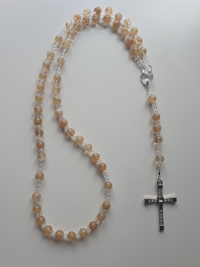 Rozenkrans - Paternoster - Swarovski Citrien