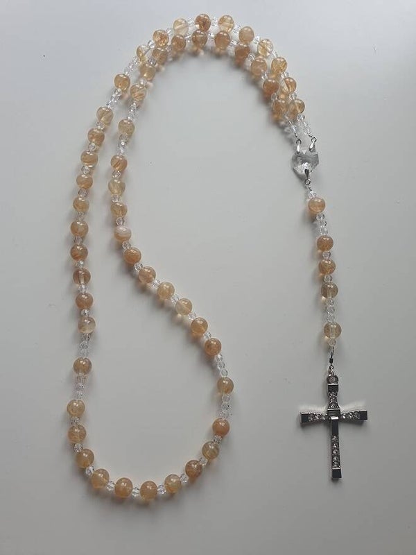 Rozenkrans - Paternoster - Swarovski Citrien