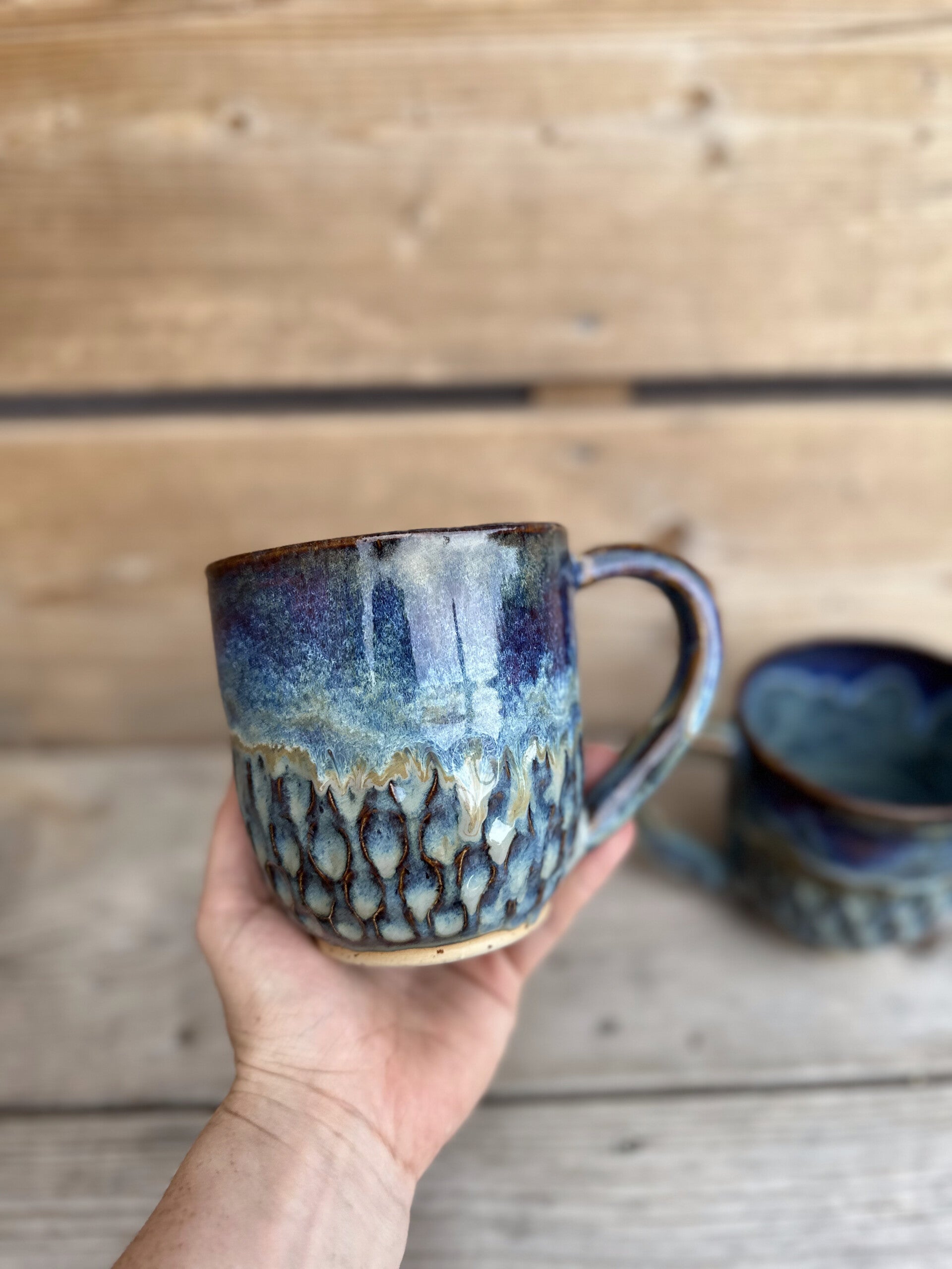 Riesen-Tasse "Blue Rutile"