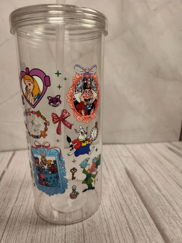 Alice and Wonderland 16oz plastic tumbler