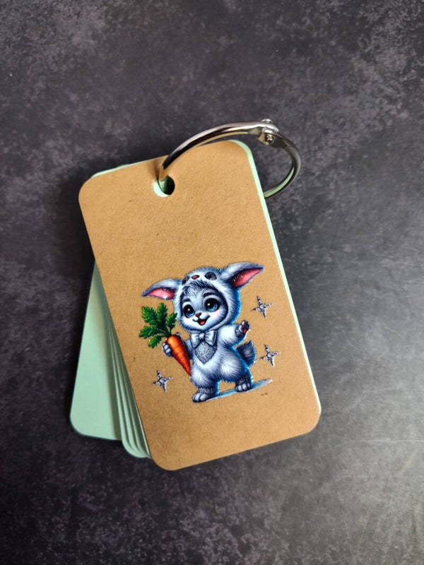Mini bunny ringed notepad