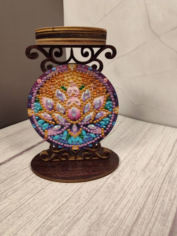 Diamond art Lotus candle holder