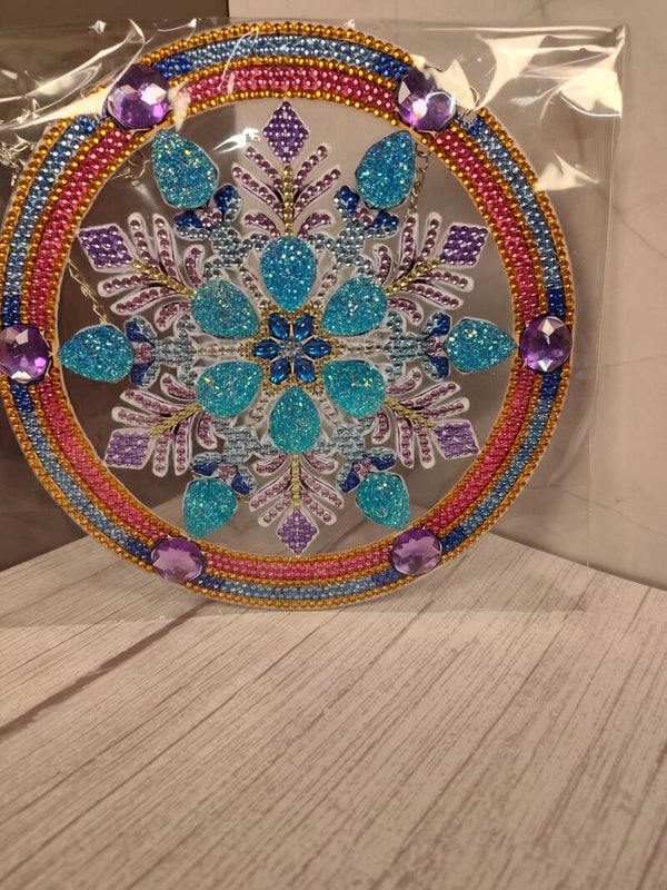 Snowflake diamond art window hanger