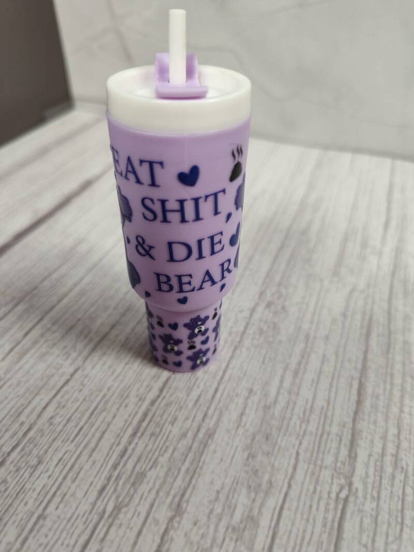 Eat sh*t and die swearbear chapstick keychain