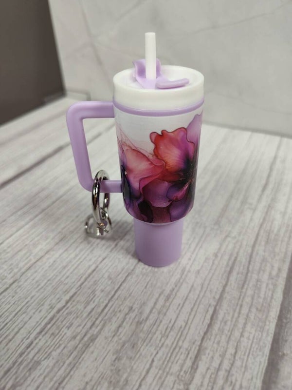 Flower chapstick keychain