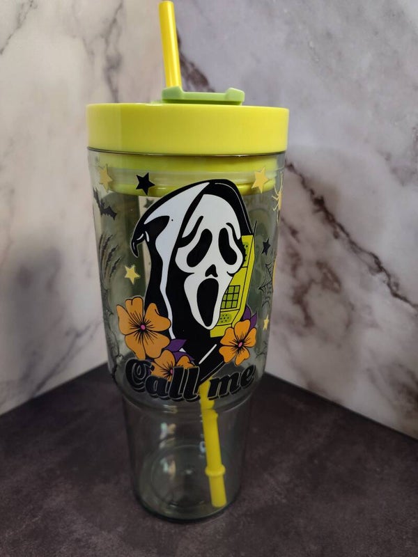 Ghost face 30oz plastic tumbler
