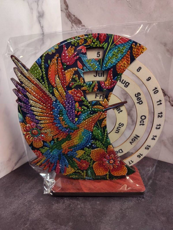 Diamond art hummingbird calendar wheel