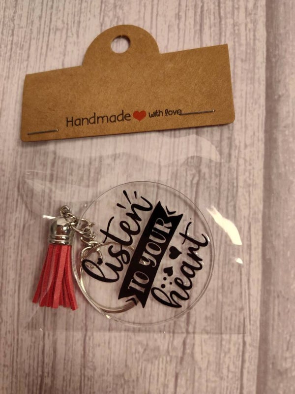 Listen to your heart keychain