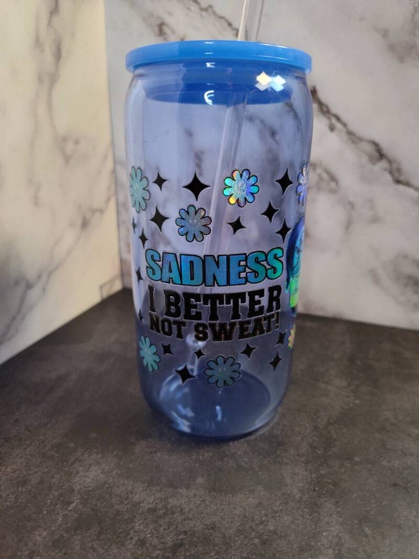 Sadness 16 oz glass tumbler