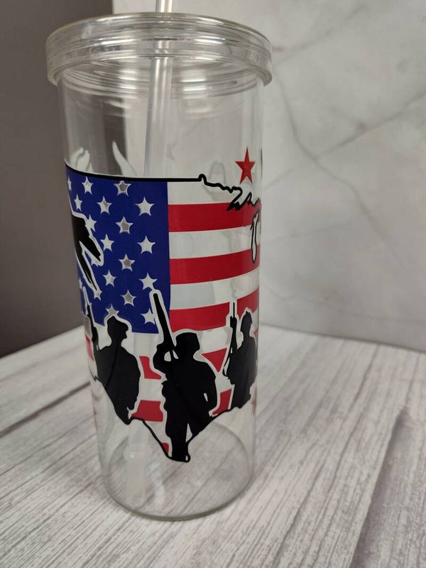 Soldier 16oz plastic tumbler