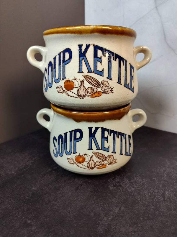 2 Vintage Soup Kettle serving bowls