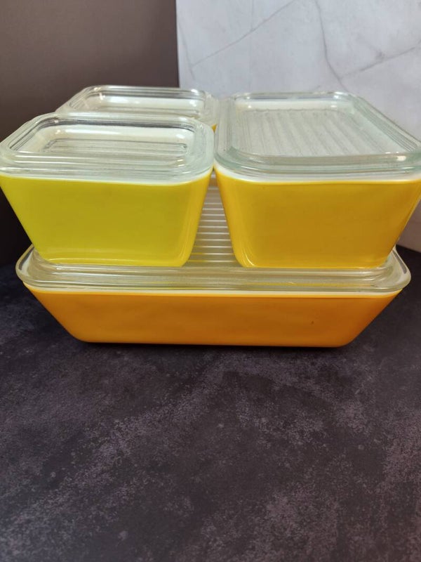 Vintage Pyrex Sunflower refrigerator set