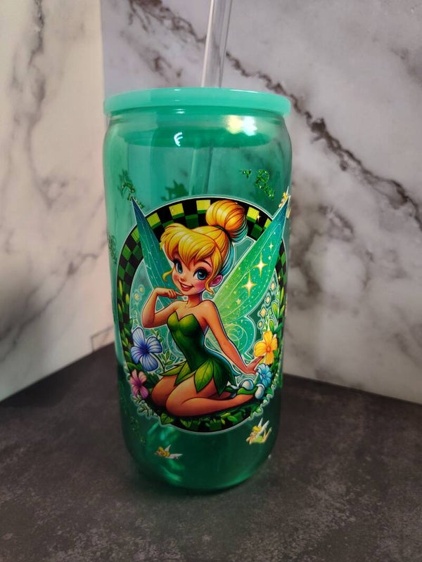 Tinkerbell 16oz glass tumbler