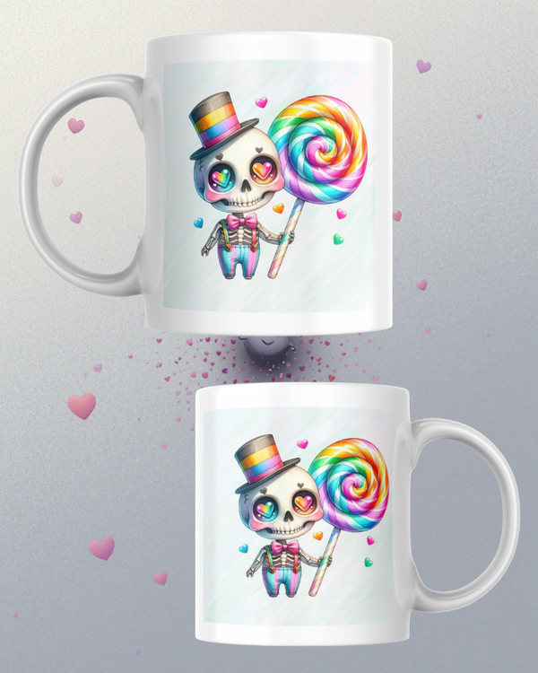 Skelett mit Rainbowherzen