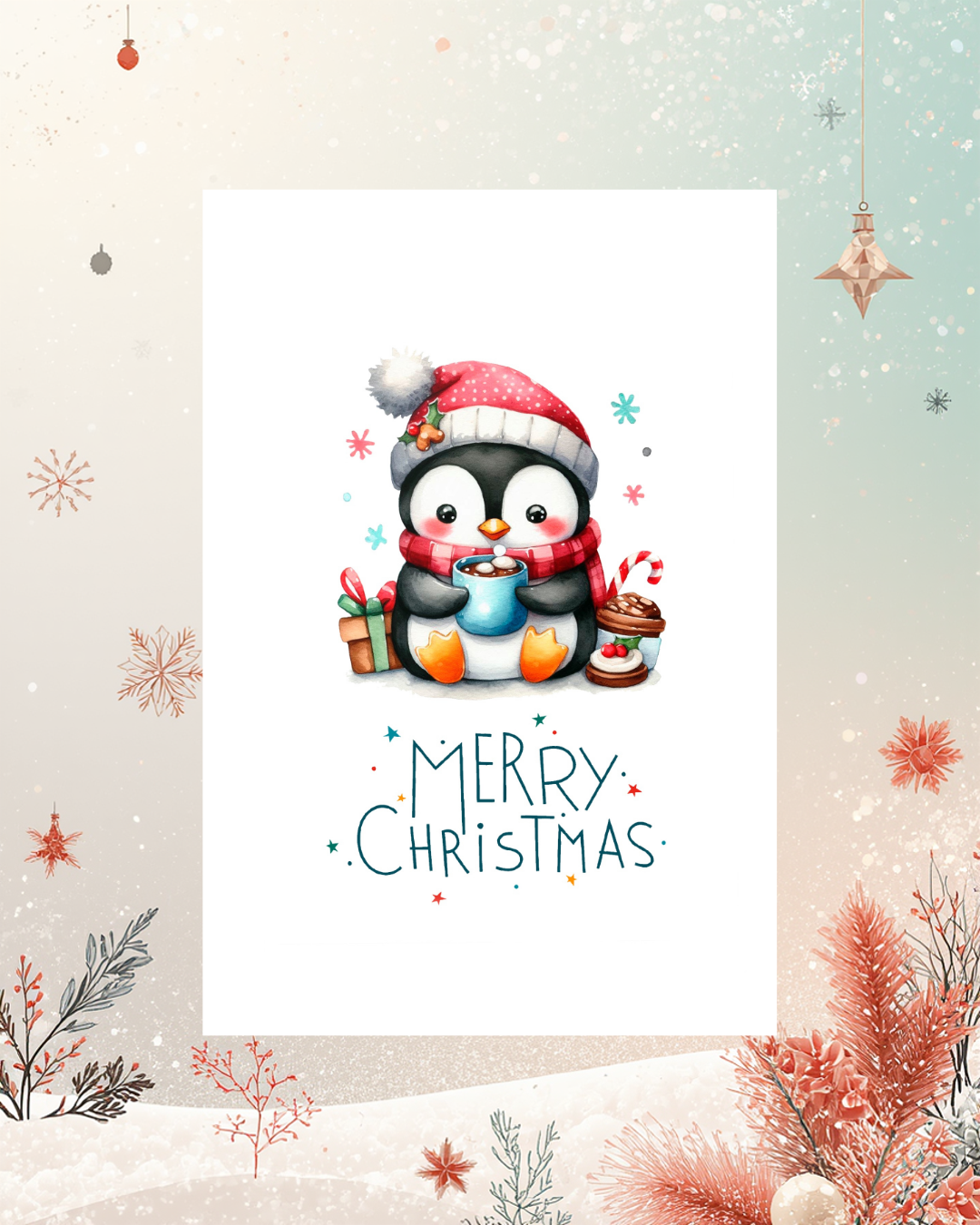 Merry Christmas "Pinguin Heiße Schokolade"