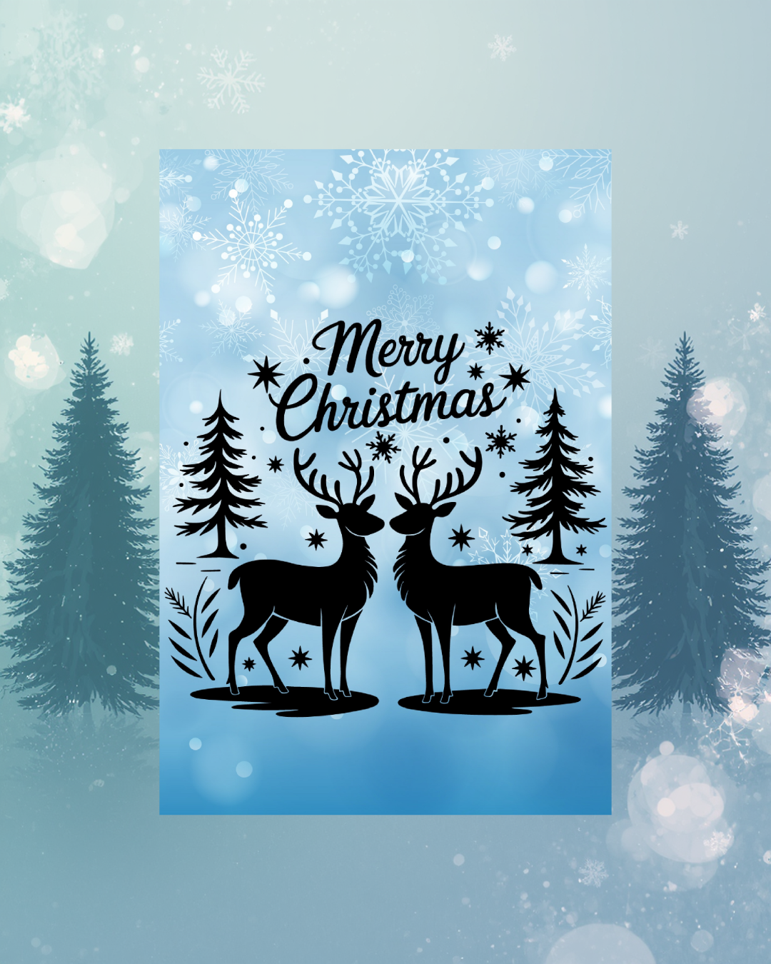 Merry Christmas "Rentier-Silhouetten"