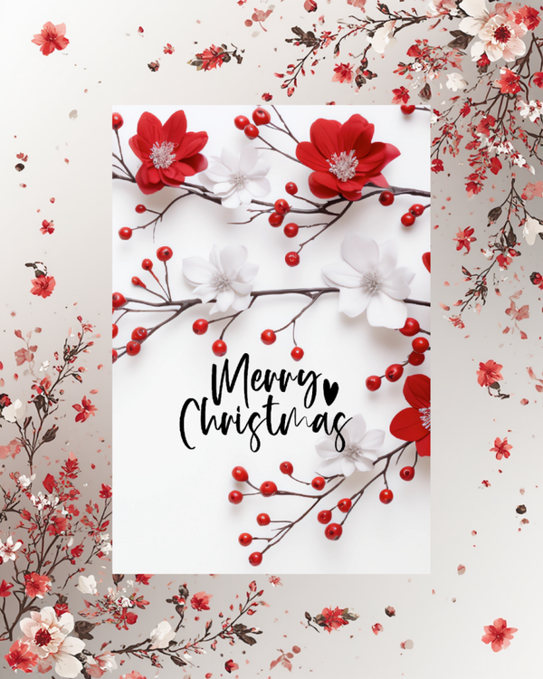 Merry Christmas "Rote und Weiße Blumen"